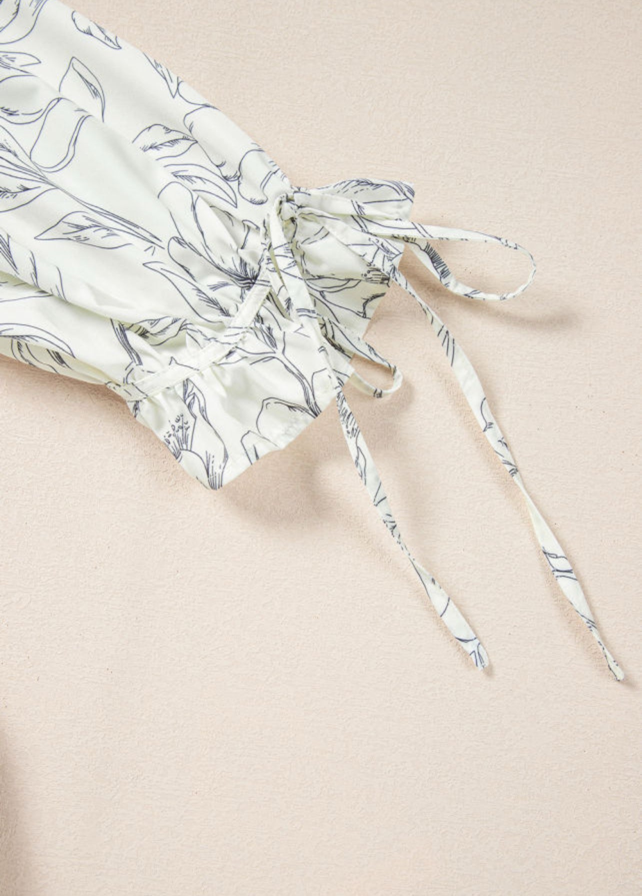 Floral Print Square Neck Puffy Sleeve Dress