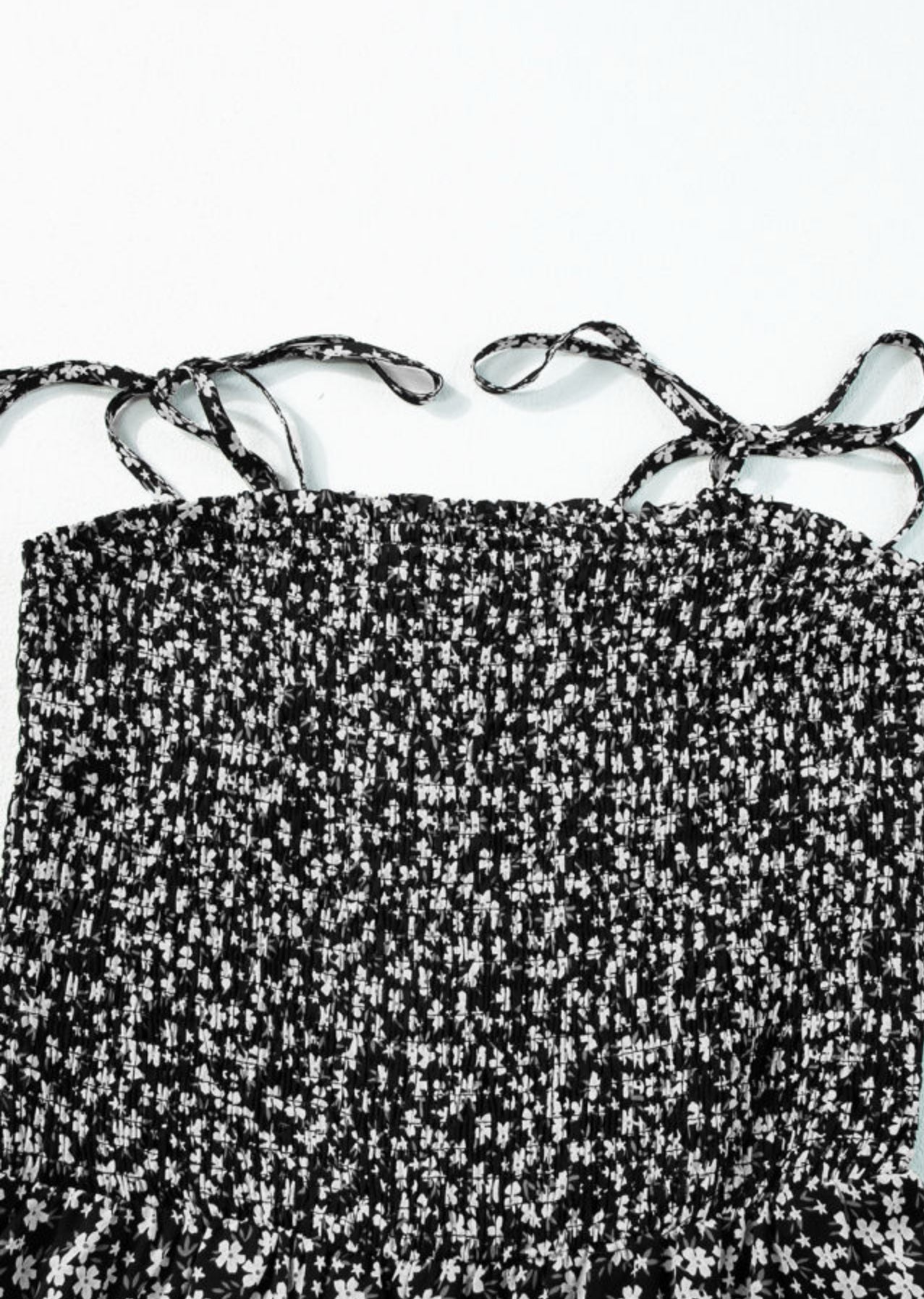 Black Thin Straps Bodice Wide Leg Floral Jumpsuit