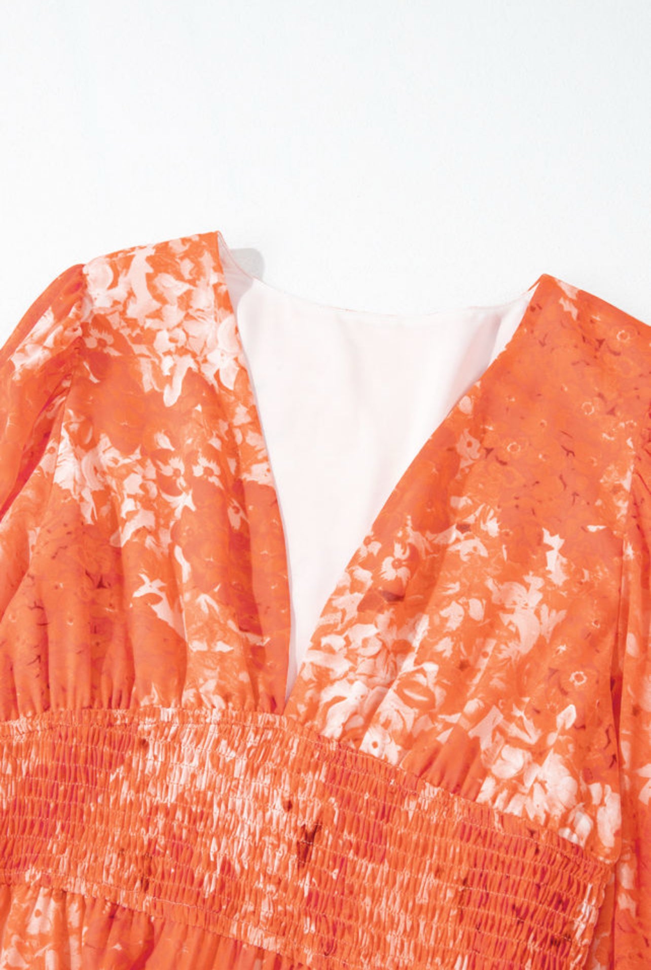 Orange Boho Floral Maxi Dress