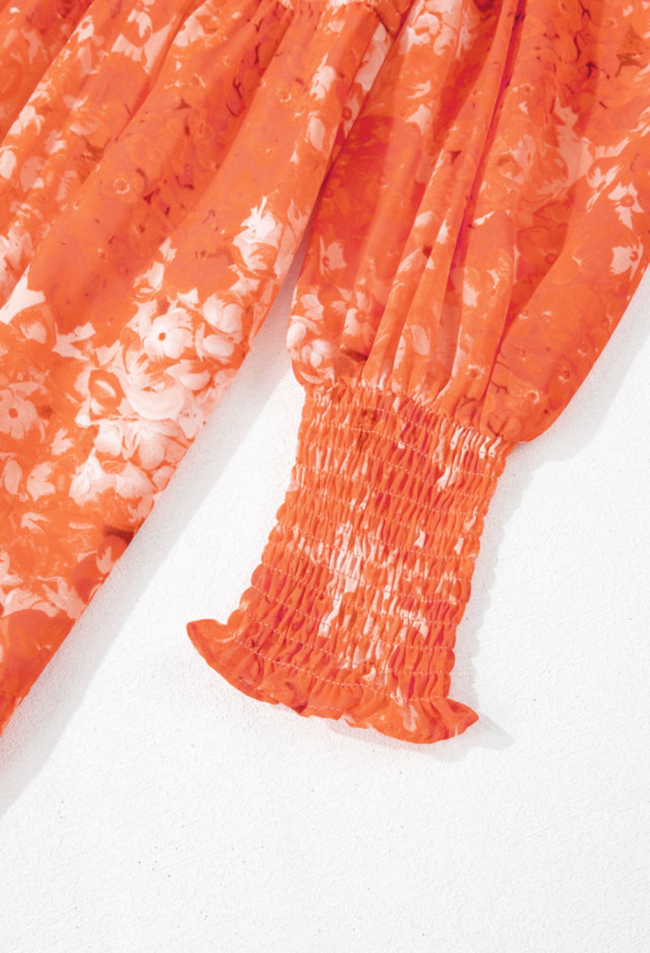 Orange Boho Floral Maxi Dress