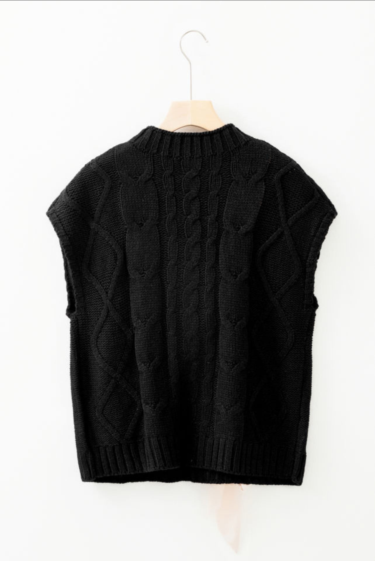 Black Satin Bowknot Short Sleeve Sweatshirt