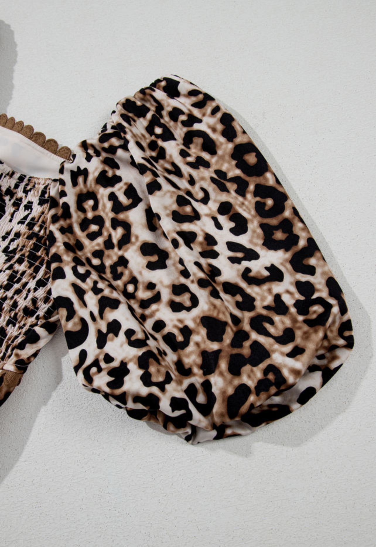 Leopard Print Bubble Sleeve Square Neck Maxi Dress