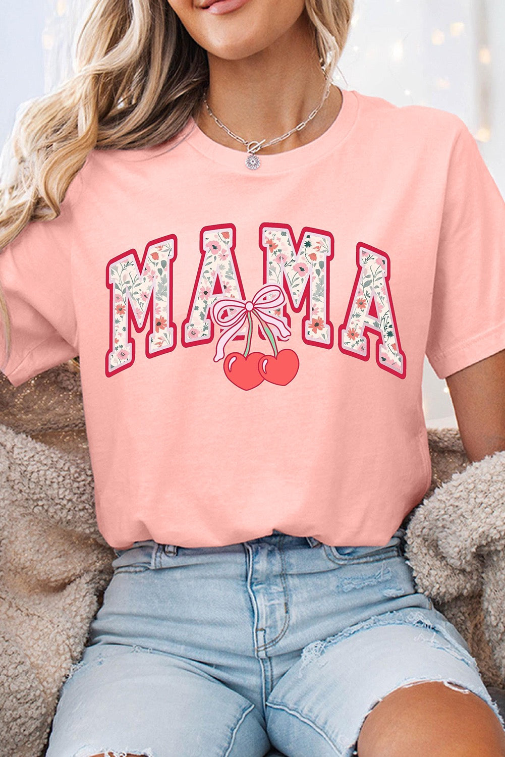Cherry Bow Mamá T-Shirt
