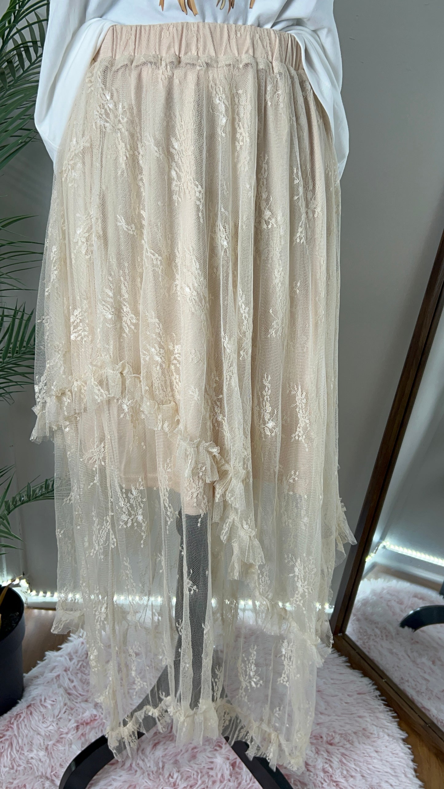 “Apricot Lace Skirt”