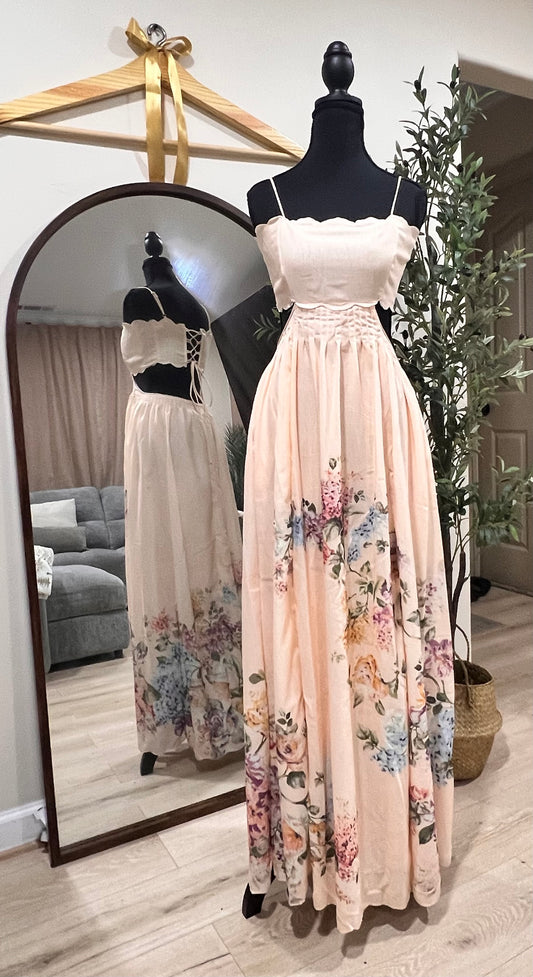 Floral Linen Maxi Dress