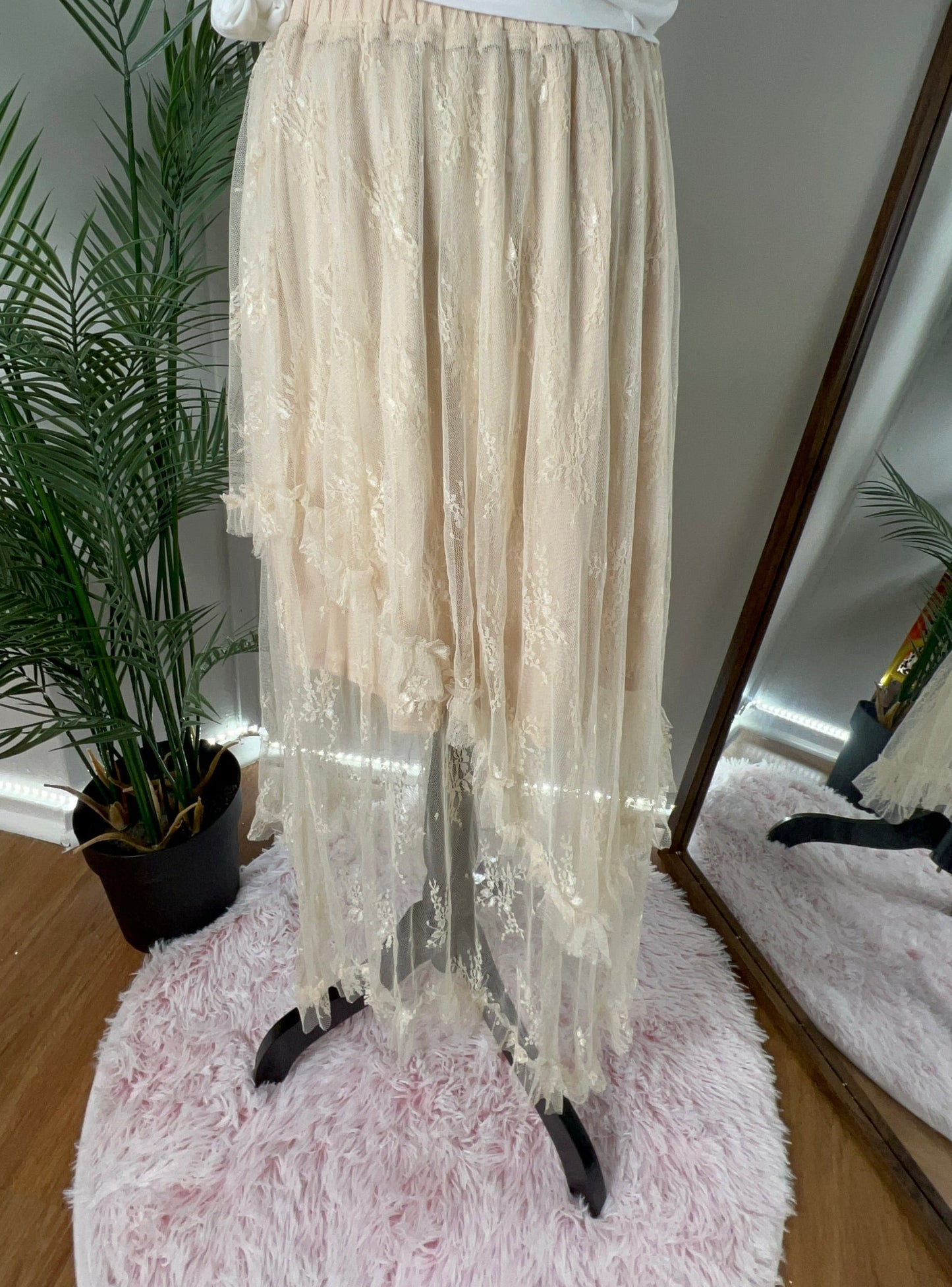 “Apricot Lace Skirt”