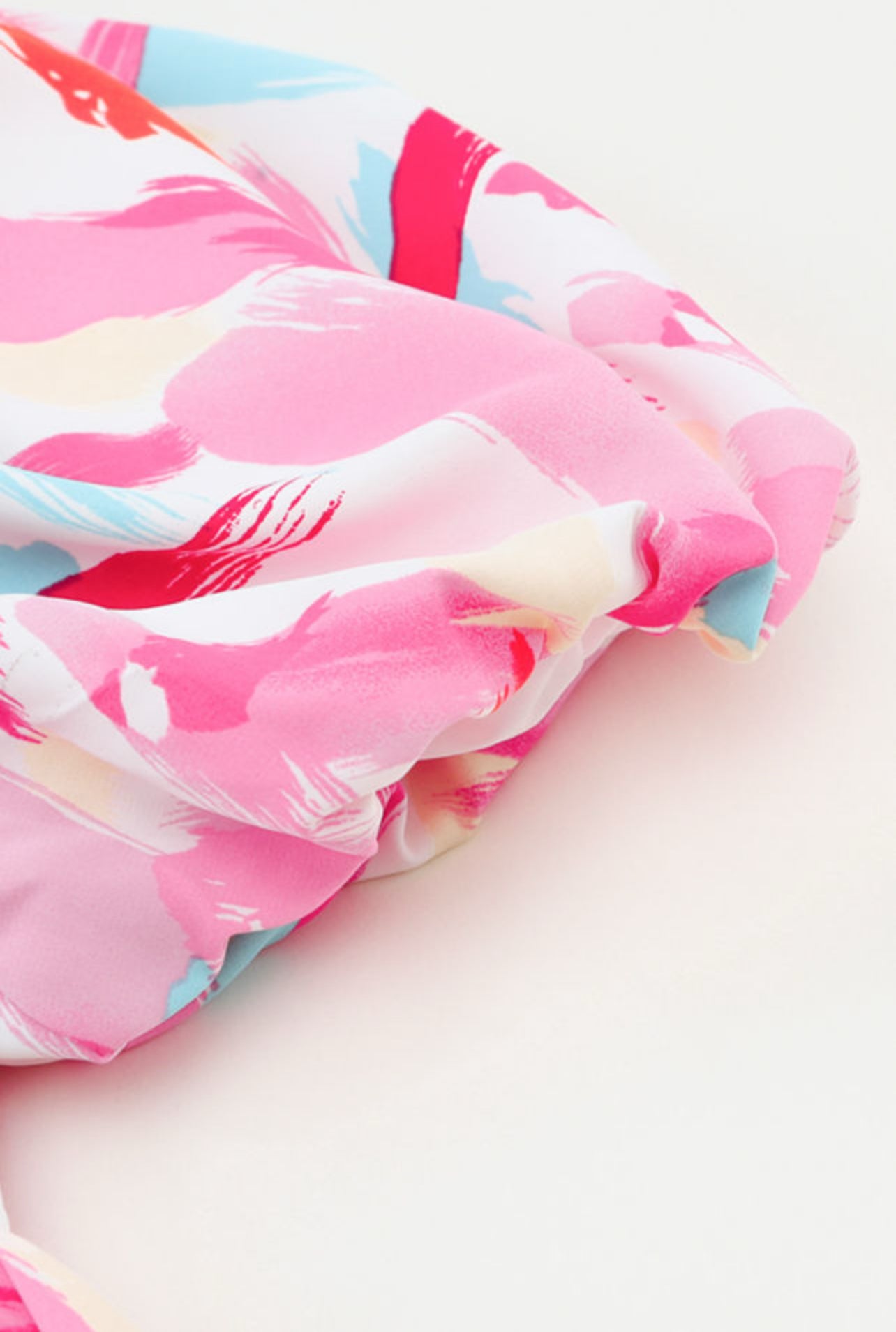 Yuli - Pink Brushed Printed Smocked Ruffle Tiered Dress