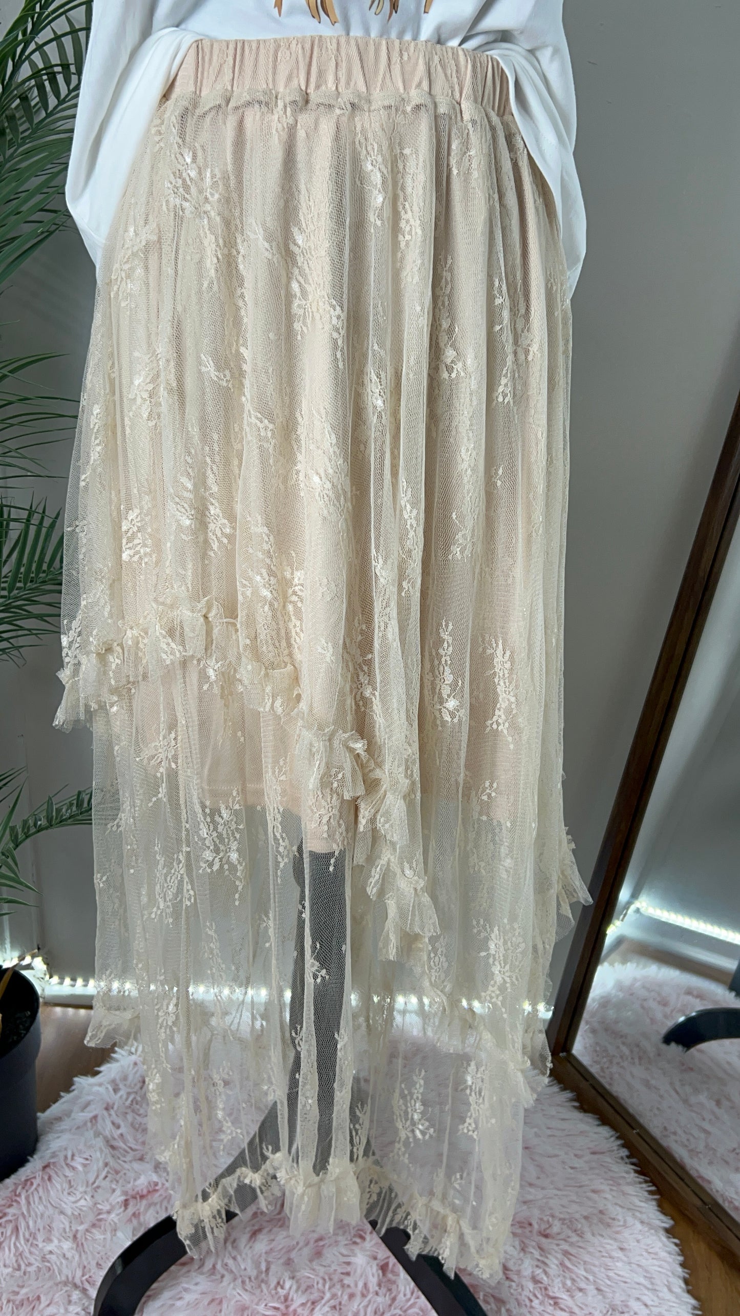“Apricot Lace Skirt”