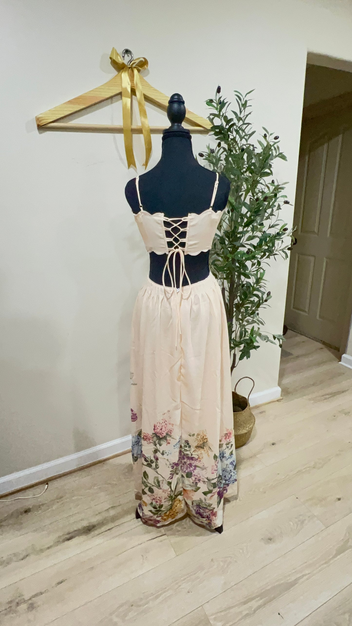 Floral Linen Maxi Dress