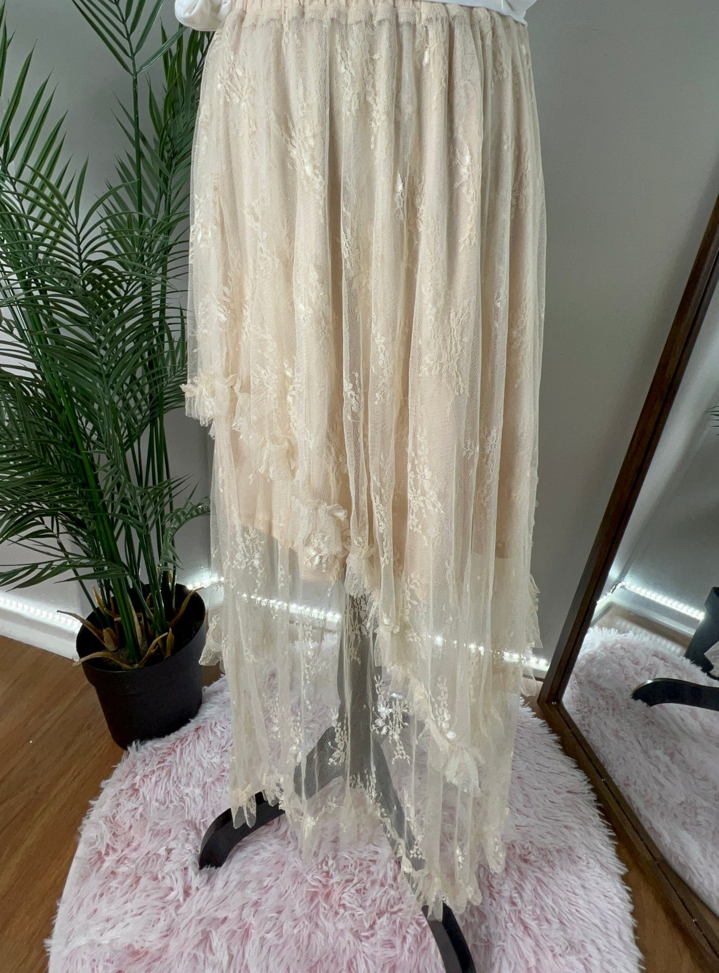 “Apricot Lace Skirt”