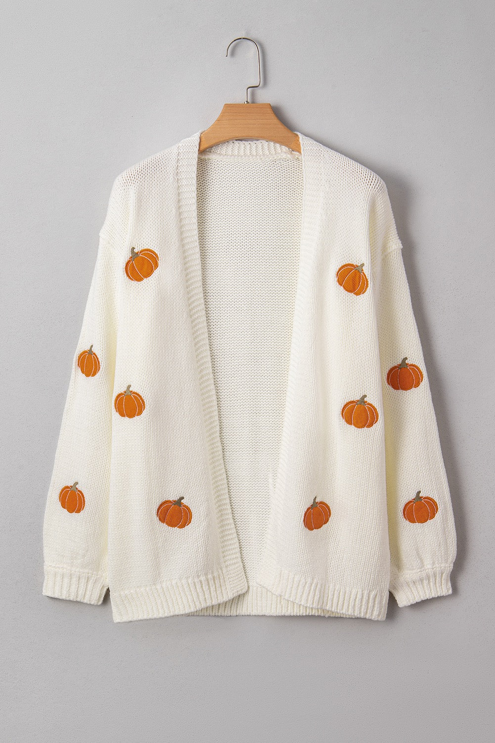 “Pumpkin” White Midi Cardigan