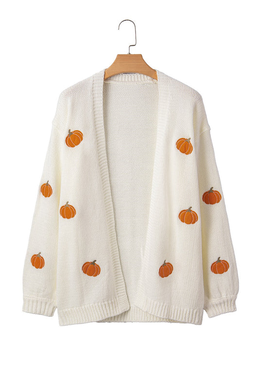 “Pumpkin” White Midi Cardigan