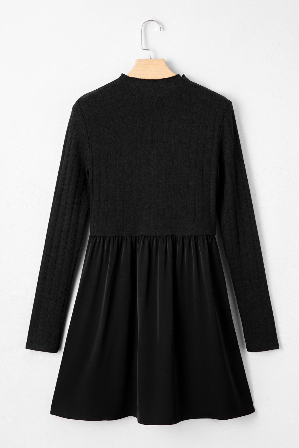 “Ruth”-Dark Bloom Ribbed Mini Dress