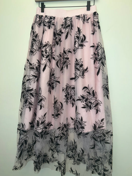 Pink Blossom Floral High Waist Skirt